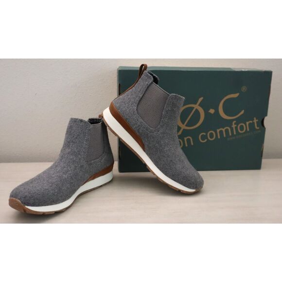 B.O.C. (BC0016260) Women's Sz 7.5M Gray Wool Combo Kara Ankle Chelsea Boots - Picture 1 of 13